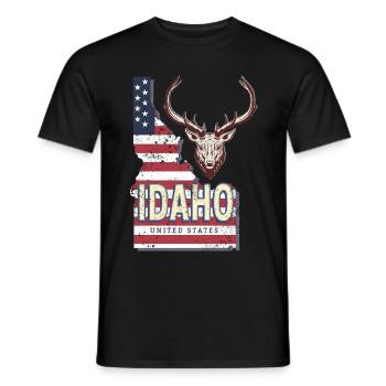 Idaho États-Unis Vintage USA Souvenir - T-shirt homme - noir - Devant - AI Model Male 178 light (178cm)