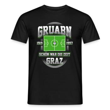 Gruabn Nostalgie: Erinnerungen an Graz und Fußball - Männer T-Shirt - Schwarz - Vorne - AI Model Male 178 light (178cm)