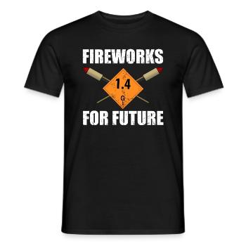 Fireworks for Future New Year's Eve Pyro - Men's T-Shirt - black - Front - AI Model Male 178 light (178cm)