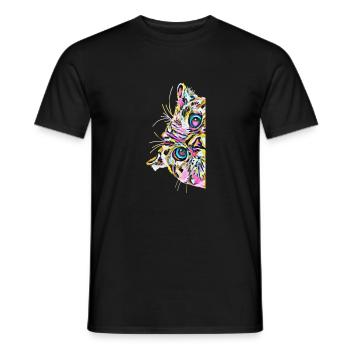 chat - T-shirt homme - noir - Devant - AI Model Male 178 light (178cm)