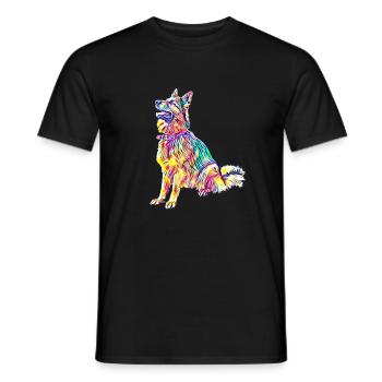 German Shepherd - Men's T-Shirt - black - Front - AI Model Male 178 light (178cm)