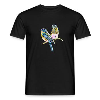 Birds - Men's T-Shirt - black - Front - AI Model Male 178 light (178cm)