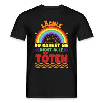 Lächle! Du kannst sie nicht alle töten - Männer T-Shirt - Schwarz - Vorne - AI Model Male 178 light (178cm)