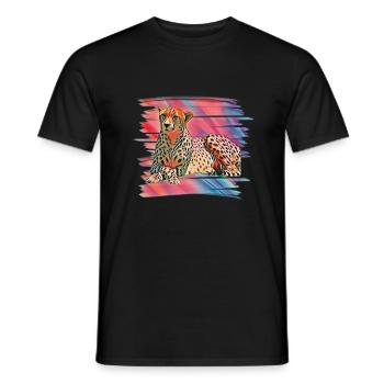 guépard - T-shirt homme - noir - Devant - AI Model Male 178 light (178cm)
