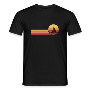 Sailboat sailing captain - Men's T-Shirt - black - Front - AI Model Male 178 light (178cm)