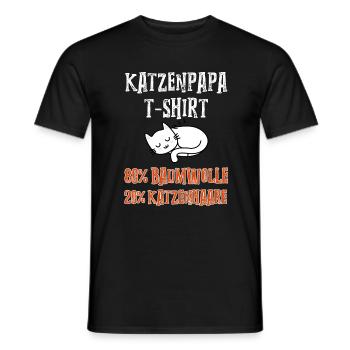 Katzenpapa T-Shirt Kätzchen Miau Männer Geschenk - Männer T-Shirt - Schwarz - Vorne - AI Model Male 178 light (178cm)