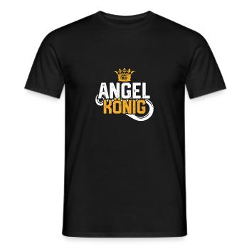 Angelkönig Fischen Angeln Lustiges Angler Geschenk - Männer T-Shirt - Schwarz - Vorne - AI Model Male 178 light (178cm)
