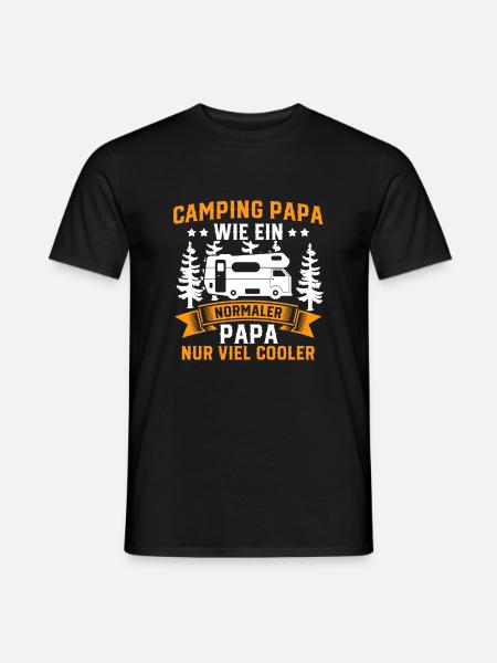 Camping Papa Vatertag Camper Geschenk - Männer T-Shirt - Schwarz