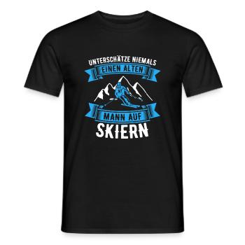 Skifahren Alter Mann Lustiges Skifahrer Geschenk - Männer T-Shirt - Schwarz - Vorne - AI Model Male 178 light (178cm)