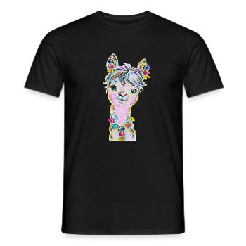 Lama - Men's T-Shirt - black - Front - AI Model Male 178 light (178cm)