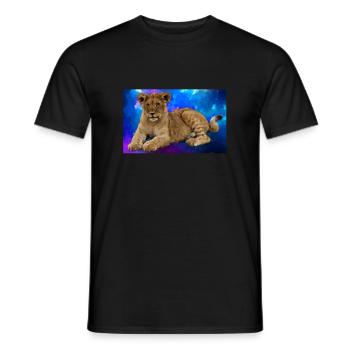Lion Polygone - T-shirt homme - noir - Devant - AI Model Male 178 light (178cm)
