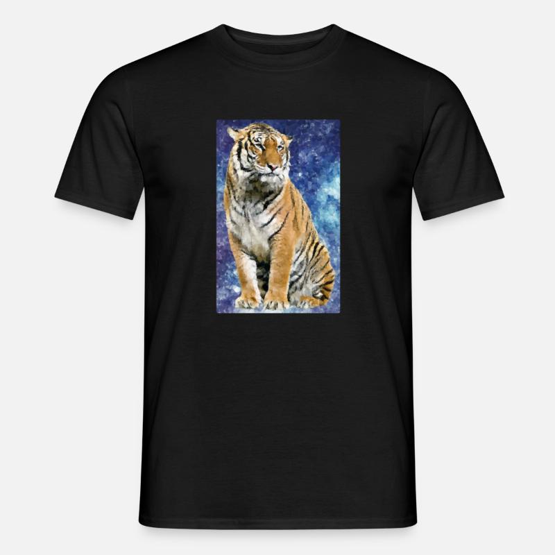 Tiger Polygon - Männer T-Shirt - Schwarz