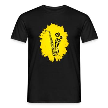 Saxophon - Männer T-Shirt - Schwarz - Vorne - AI Model Male 178 light (178cm)