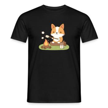 Corgi Lagerfeuer und Marshmallow - Männer T-Shirt - Schwarz - Vorne - AI Model Male 178 light (178cm)