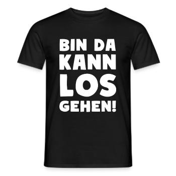 BIN DA KANN LOSGEHEN Party Motto - Männer T-Shirt - Schwarz - Vorne - AI Model Male 178 light (178cm)