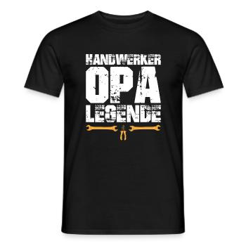 Handwerker Opa Legende - Männer T-Shirt - Schwarz - Vorne - AI Model Male 178 light (178cm)