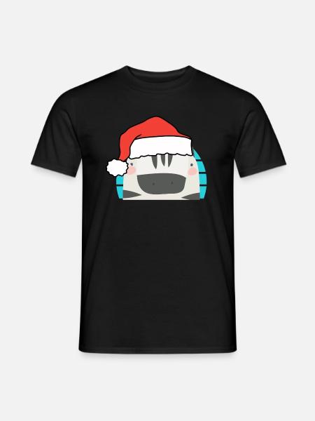 Weihnachten Zebra - Männer T-Shirt - Schwarz