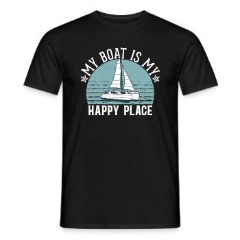 Catamaran Captain Sailboat - Men's T-Shirt - black - Front - AI Model Male 178 light (178cm)