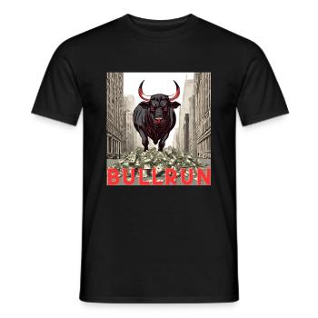 Bullrun Bitcoin Cryptocurrency Future Payment - Men's T-Shirt - black - Front - AI Model Male 178 light (178cm)