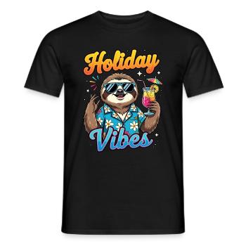 vacances été plage vacancier paresseux plage fête - T-shirt homme - noir - Devant - AI Model Male 178 light (178cm)