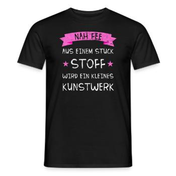 Nähen Näh Fee T-Shirt I Geschenk für Näherinnen - Männer T-Shirt - Schwarz - Vorne - AI Model Male 178 light (178cm)