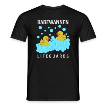 Quietscheente Rettungsschwimmer - Männer T-Shirt - Schwarz - Vorne - AI Model Male 178 light (178cm)