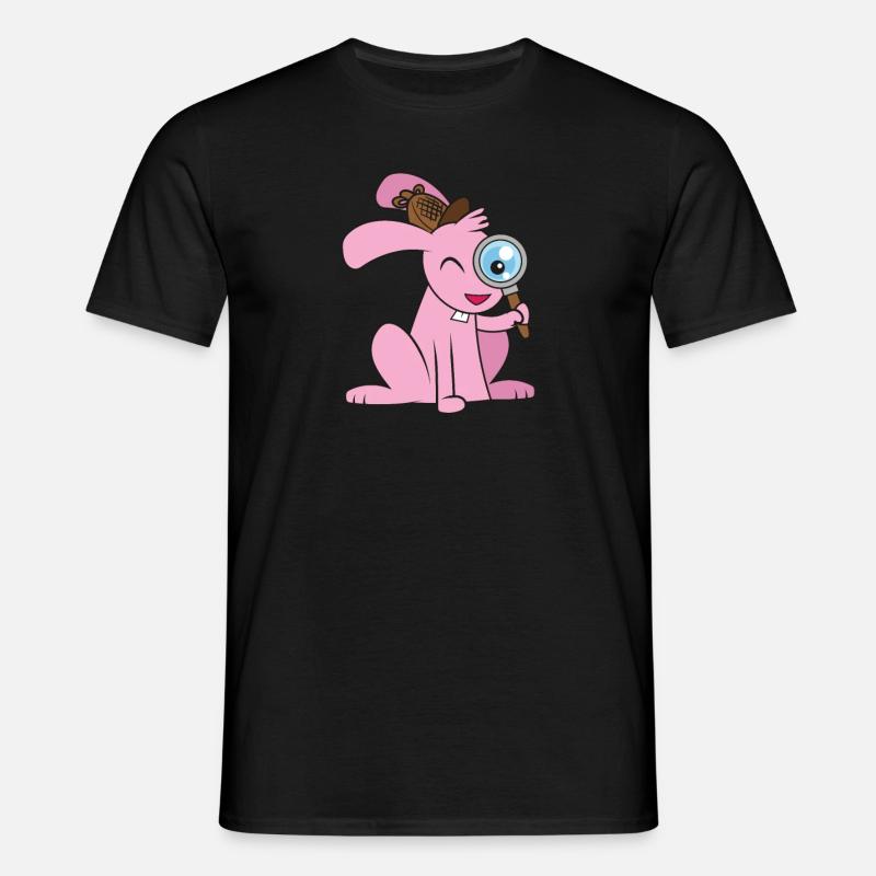 Easter bunny on egg hunt - Men's T-Shirt - black