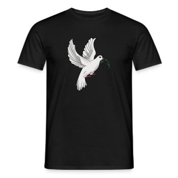 Dove of Peace with Olive Branch Dove Olive Branch - Men's T-Shirt - black - Front - AI Model Male 178 light (178cm)