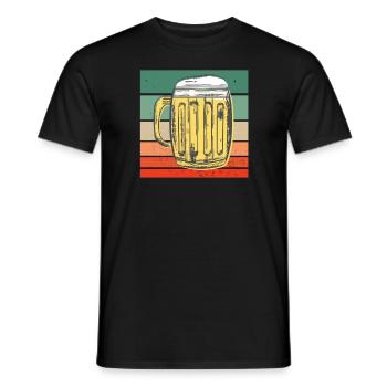 Vintage Retro Bier Glas - Männer T-Shirt - Schwarz - Vorne - AI Model Male 178 light (178cm)