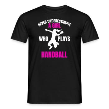 Handballerin Handball Mädchen Frauenhandball Damen - Männer T-Shirt - Schwarz - Vorne - AI Model Male 178 light (178cm)