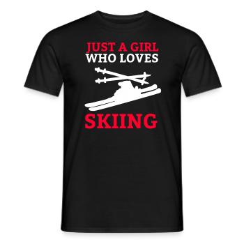 Ski Girl Skier Skiing Saying Skis - Men's T-Shirt - black - Front - AI Model Male 178 light (178cm)