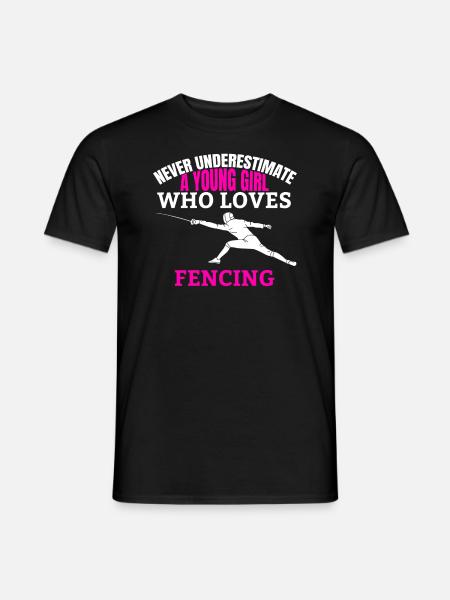 Fechten Spruch Frau Mädchen Fechterin Kampfsport - Männer T-Shirt - Schwarz