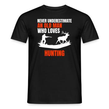 Hunting man saying grandpa hunter hunting father daughter dad - Men's T-Shirt - black - Front - AI Model Male 178 light (178cm)