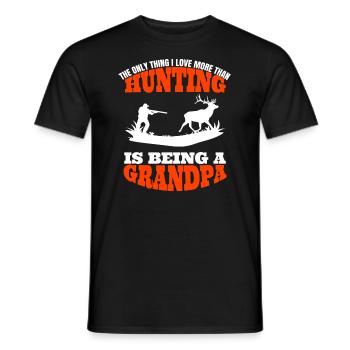Chasse homme sort grand-père chasseur chasse grand-père papa - T-shirt homme - noir - Devant - AI Model Male 178 light (178cm)