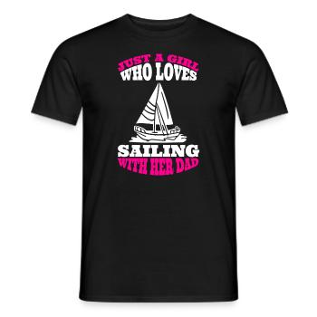 Voile fille voile femme marin voile sport père - T-shirt homme - noir - Devant - AI Model Male 178 light (178cm)