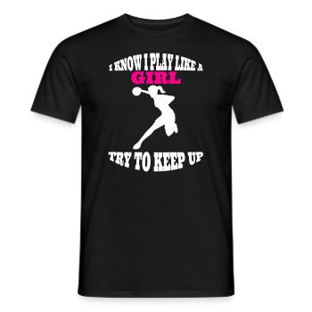 Handballerin Damen Handball Mädchen Frauenhandball - Männer T-Shirt - Schwarz - Vorne - AI Model Male 178 light (178cm)