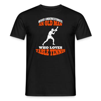 Tischtennis Outfit Vater Spruch Pingpong Großvater - Männer T-Shirt - Schwarz - Vorne - AI Model Male 178 light (178cm)
