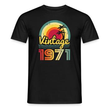 Vintage 1971 - Men's T-Shirt - black - Front - AI Model Male 178 light (178cm)