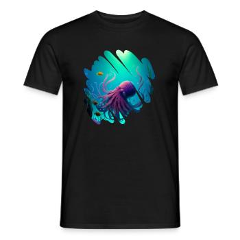 Animaux océaniques, poulpes - T-shirt homme - noir - Devant - AI Model Male 178 light (178cm)