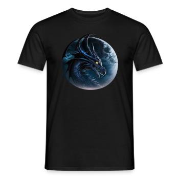 Dunkler Drache, gelbes Auge - Männer T-Shirt - Schwarz - Vorne - AI Model Male 178 light (178cm)