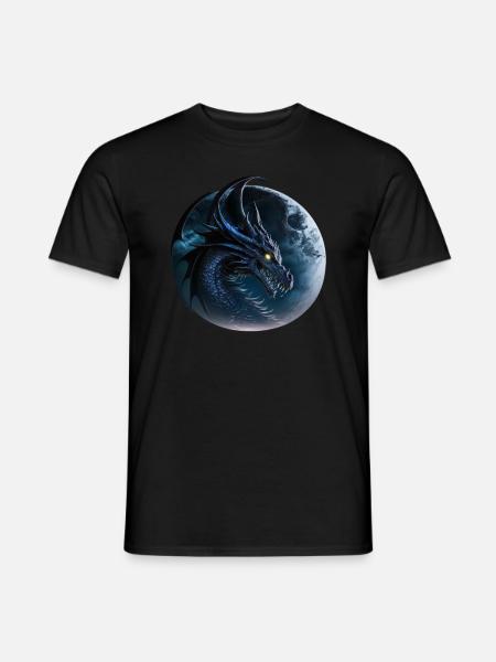 Dark dragon, yellow eye - Men's T-Shirt - black