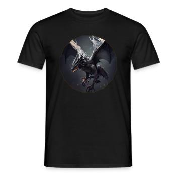 Menacing looking flying dragon - Men's T-Shirt - black - Front - AI Model Male 178 light (178cm)
