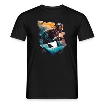 Vol dans les nuages, parachutisme - T-shirt homme - noir - Devant - AI Model Male 178 light (178cm)