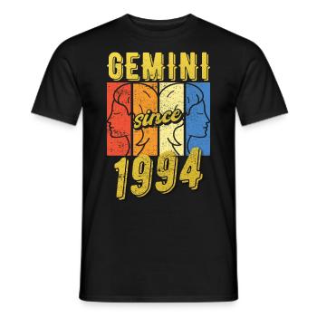 Gemini Zodiac 1994 Gift - Men's T-Shirt - black - Front - AI Model Male 178 light (178cm)