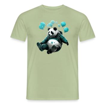 Skydiving Panda - Men's T-Shirt - sage - Front - AI Model Male 178 light (178cm)
