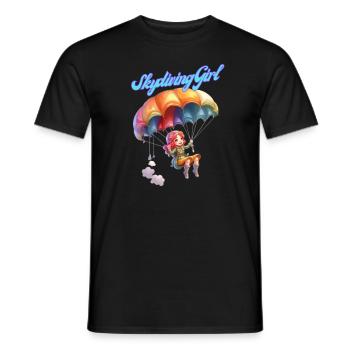 Fille parachutiste - T-shirt homme - noir - Devant - AI Model Male 178 light (178cm)