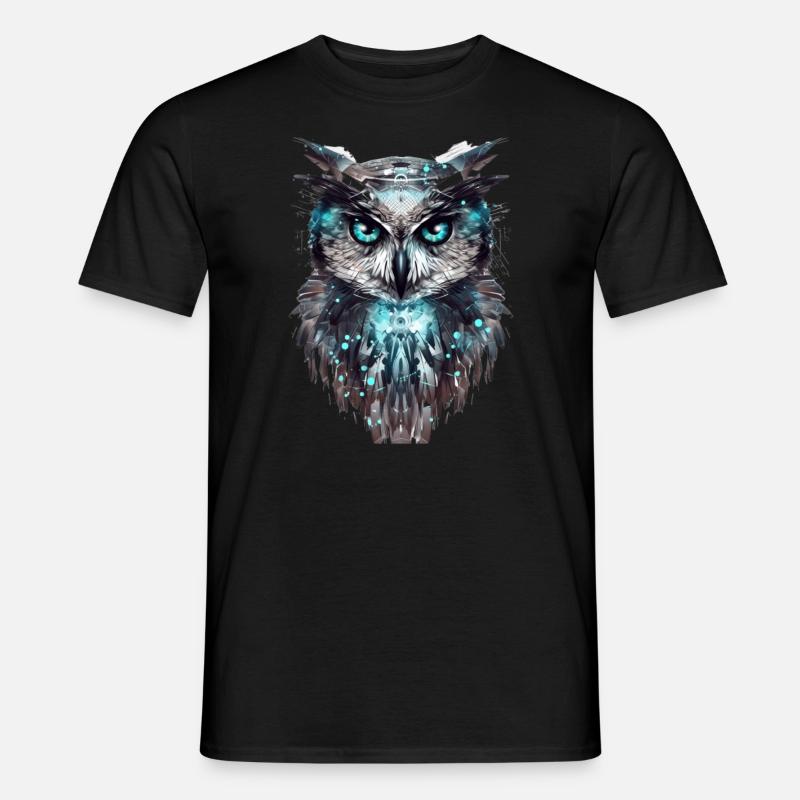 Cyber-Eule - Männer T-Shirt - Schwarz
