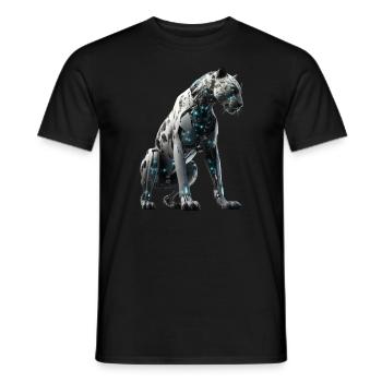 Cyber big cat - Men's T-Shirt - black - Front - AI Model Male 178 light (178cm)