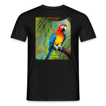 Papagei - Männer T-Shirt - Schwarz - Vorne - AI Model Male 178 light (178cm)