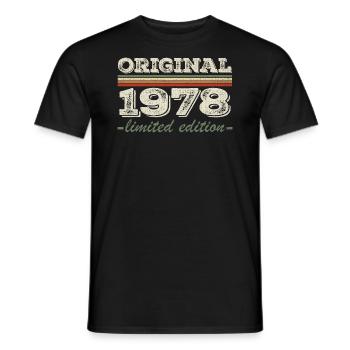 Légende depuis 1978 Né en 1978 Anniversaire 1978 - T-shirt homme - noir - Devant - AI Model Male 178 light (178cm)